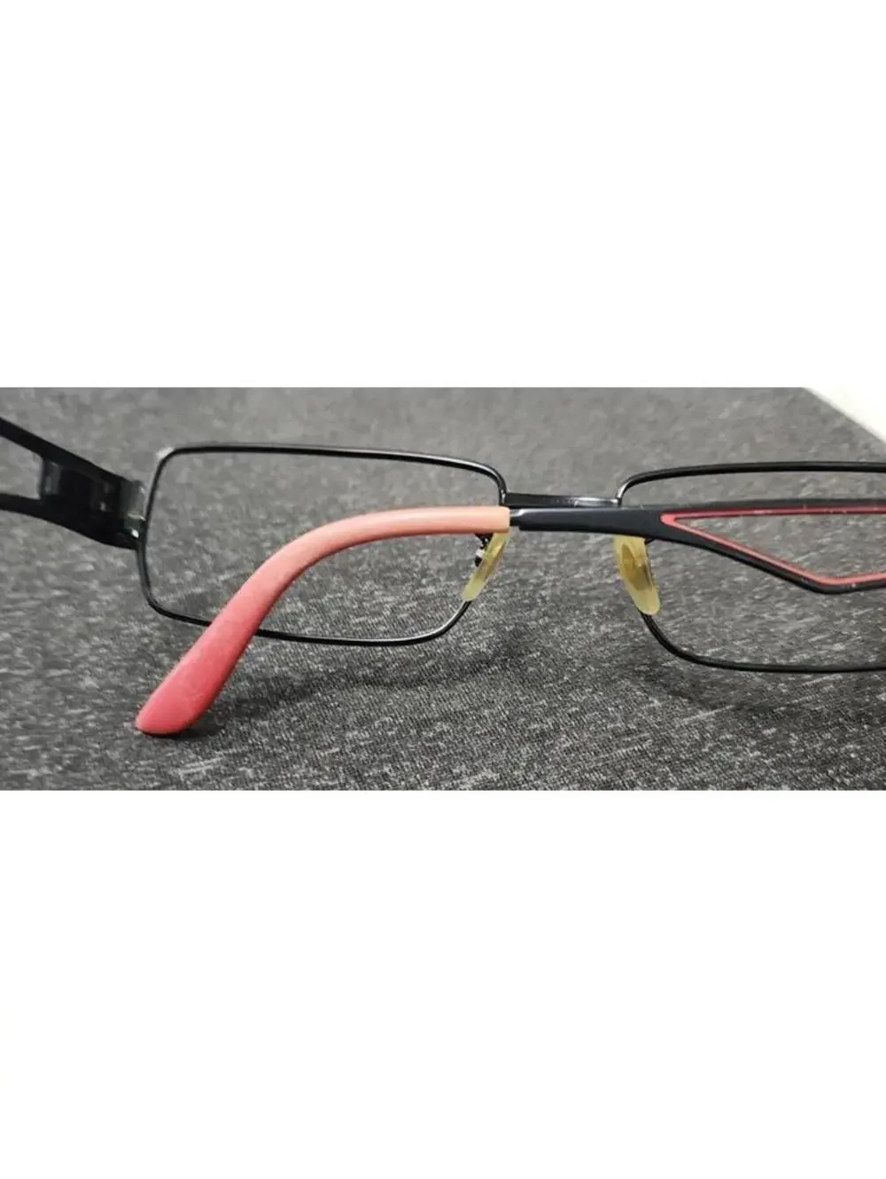 Ray Ban RB6166 2509 Black Metal Red Rectangle Eyeglasses 52-17 135